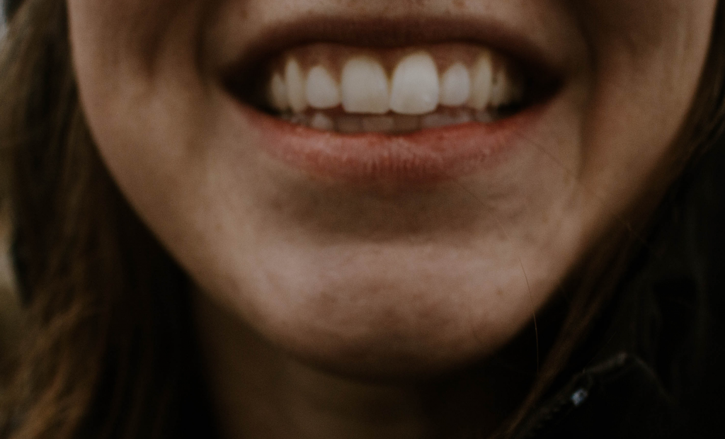 person with white teeth
