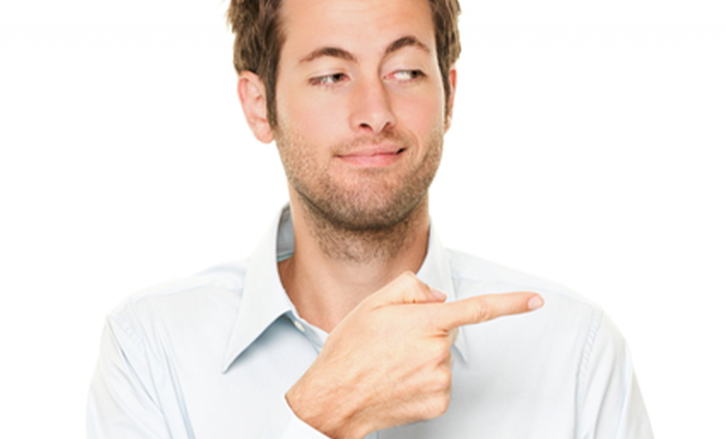 man doing hand gestures